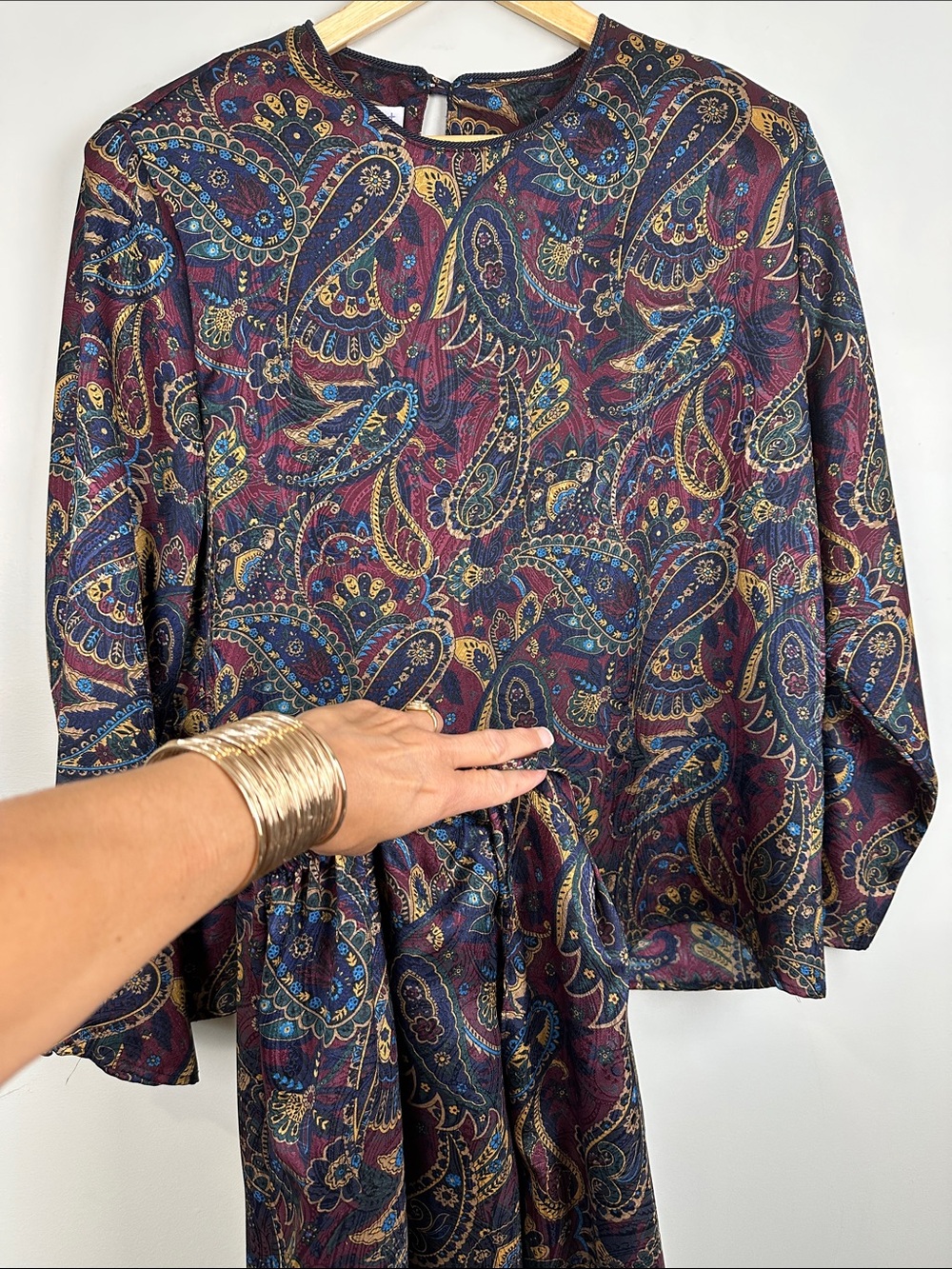 162. vintage paisley skirt and top set.